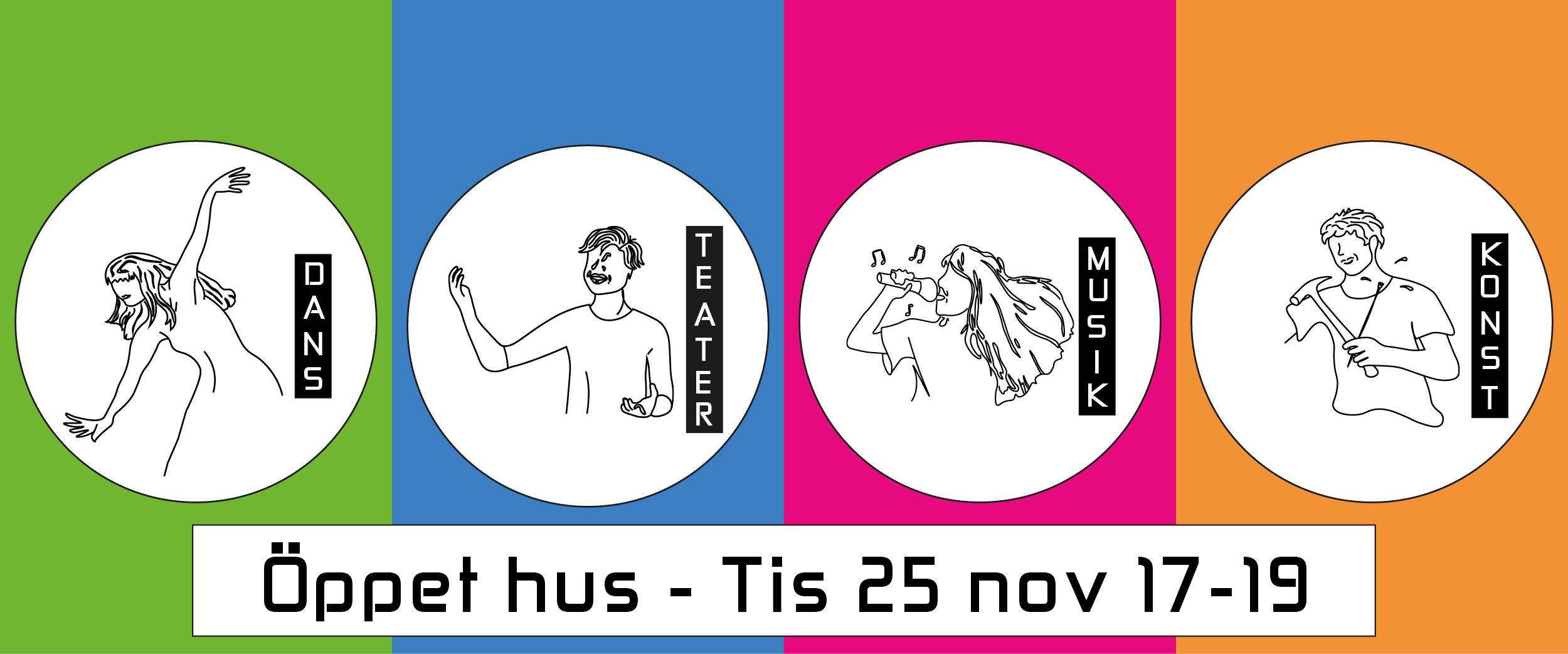 Bild som visar datum för öppet hus. Tisdag 25 november 17-19